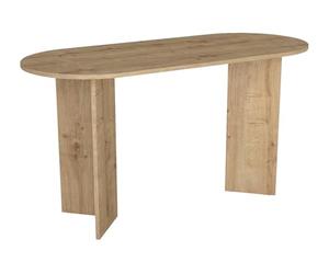 Vente-unique-Bureau Console TOPANIA Coloris Naturel Clair - Design épuré et Moderne, Structure Stable, Parfait pour entrée, Salon ou Espace de Travail, offrant Un Style Chaleureux et Fonctionnel