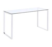 Vente-unique - Bureau Freya - Verre trempé & métal chromé