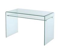 Vente-unique - Bureau STILEOS - 1 Niche - Verre trempé - avec Rangement