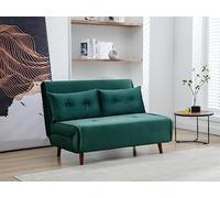 Vente-unique - Canapé 2 Places Convertible en Velours Vert Sapin URIBIA