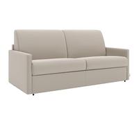 Vente-unique - Canapé 2 Places Convertible Express en Tissu Beige avec Assise mémoire de Forme - Couchage 120 cm - Matelas 14 cm CALIFE