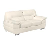 Canapé 2 places en cuir THIBAULT - Ivoire