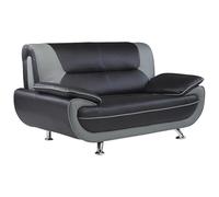 Vente-unique - Canapé 2 Places en Simili Nigel - Bicolore Noir et Gris