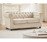 Vente-unique - Canapé 2 Places en Velours Beige Chesterfield