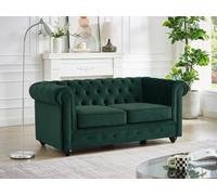 Canapé 2 places en velours vert CHESTERFIELD Vert