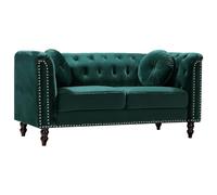 Vente-unique - Canapé 2 Places en Velours Vert émeraude Turner