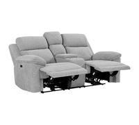 Vente-unique - Canapé 2 Places Relax électrique avec Tablette en Tissu chiné Gris KELUNO