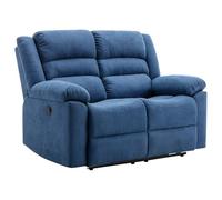 Vente-unique - Canapé 2 Places Relax électrique en Tissu Bleu BUROLO
