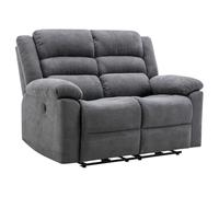 Canapé 2 places relax électrique en tissu gris BUROLO