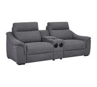 Vente-unique - Canapé 2 Places Relax électrique en Tissu Gris VERETO