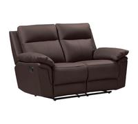 Vente-unique - Canapé 2 Places Relax en Cuir de Buffle PAKITA - Marron