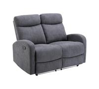 Vente-unique - Canapé 2 Places Relax en Tissu Gris Evelyn