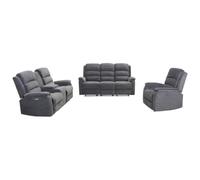 Vente-unique Canapé 3+2+1 Places Relax électrique en Tissu NEVERS - Anthracite