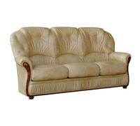 Vente-unique - Canapé 3 Places 100% Cuir de Buffle Beige Daphne