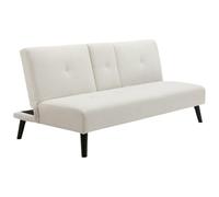 Vente-unique - Canapé 3 Places clic-clac en Tissu Beige avec Tablette CLOSIPA