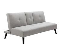 Canapé 3 places clic-clac en tissu gris clair avec tablette CLOSIPA