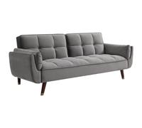 Canapé 3 places convertible clic-clac en velours gris GULCAN