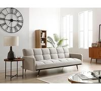 Vente-unique - Canapé 3 Places Convertible en Tissu Beige ROREMA