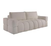 Vente-unique - Canapé 3 Places Convertible en Tissu Bouclette Beige ISSORO II