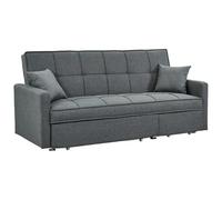 Vente-unique Canapé 3 Places Convertible en Tissu CANETTI - Gris