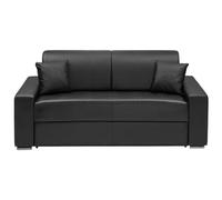 Vente-unique - Canapé 3 Places Convertible Express en Simili EMIR - Noir - Couchage 140 cm - Matelas 14 cm