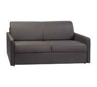 Vente-unique - Canapé 3 Places Convertible Express en Simili Gris avec Assise mémoire de Forme - Couchage à Lattes Larges 140 cm - Matelas 18 cm CALIFE