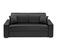 Vente-unique - Canapé 3 Places Convertible Express en Simili - Noir - Couchage 140 cm - Matelas 14 cm EMIR