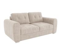 Vente-unique-Canapé 3 Places Convertible Express en Tissu Beige - Couchage 140 cm - Matelas 14 cm BOLIPO