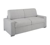 Vente-unique - Canapé 3 Places Convertible Express en Tissu chiné Gris - Couchage 140 cm - Matelas 16 cm avec Mousse à mémoire de Forme CALITO