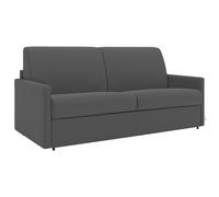 Canapé 3 places convertible express en tissu gris avec assise mémoire de forme - Couchage 140 cm - Matelas 18 cm CALIFE