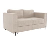 Canapé 3 places convertible express en tissu texturé beige - Couchage 140 cm - Matelas 20 cm - ELORYA