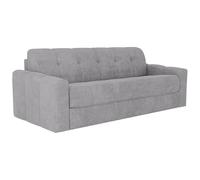 Vente-unique - Canapé 3 Places Convertible Express en Tissu texturé Gris Clair - Couchage Lattes Larges 140 cm - Matelas 22 cm avec mémoire de Forme - DARIELO