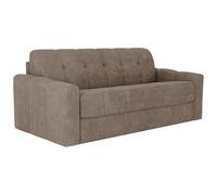 Vente-unique - Canapé 3 Places Convertible Express en Tissu texturé Taupe - Couchage Lattes Larges 140 cm - Matelas 22 cm avec mémoire de Forme - DARIELO