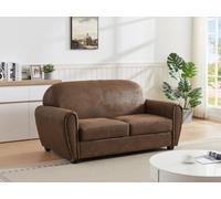 Canapé 3 places en microfibre aspect cuir vieilli club VICTORY III