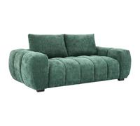 Vente-unique-Canapé 3 Places en Tissu texturé Vert BERENIA