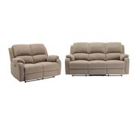 Vente-unique - Canapé 3 Places et 2 Places Relax en Microfibre Taupe Brody
