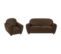 Vente-unique - Canapé 3 Places et Un Fauteuil en Microfibre Aspect Cuir Vieilli Club Victory III