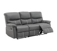 Vente-unique - Canapé 3 Places et Un Fauteuil Relax en Simili Gris Canby