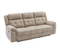 Vente-unique - Canapé 3 Places Relax électrique en Microfibre Beige ORTIANO