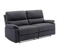 Canapé 3 places relax électrique en tissu gris anthracite LUNANO