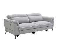 Canapé 3 places relax électrique en tissu gris MACARI