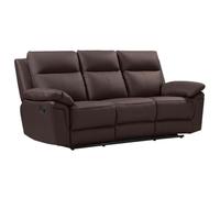 Vente-unique - Canapé 3 Places Relax en Cuir de Buffle PAKITA - Marron