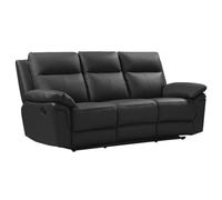 Vente-unique - Canapé 3 Places Relax en Cuir de Buffle PAKITA - Noir