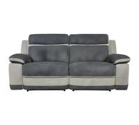 Canapé 3 places relax en microfibre anthracite et bandes gris clair TALCA