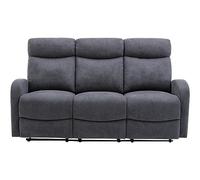 Vente-unique - Canapé 3 Places Relax en Tissu Gris Evelyn