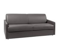 Vente-unique - Canapé 4 Places Convertible Express en Simili Gris avec Assise mémoire de Forme - Couchage 160 cm - Matelas 18 cm CALIFE