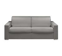 Vente-unique - Canapé 4 Places Convertible Express en Simili Gris - Couchage 160 cm - Matelas 14 cm avec mémoire de Forme CALITO