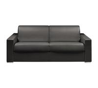 Vente-unique - Canapé 4 Places Convertible Express en Simili Noir - Couchage 160 cm - Matelas 14 cm avec mémoire de Forme CALITO