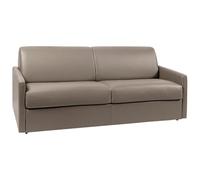 Vente-unique - Canapé 4 Places Convertible Express en Simili Taupe avec Assise mémoire de Forme - Couchage 160 cm - Matelas 18 cm CALIFE