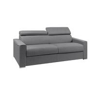 Canapé 4 places convertible express en tissu gris - couchage 160 cm - Matelas 22 cm avec mémoire de forme VIZIR